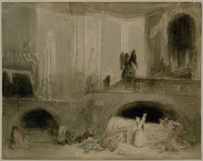 Scene fra operaen Guido et Ginevra av Johannes Bosboom