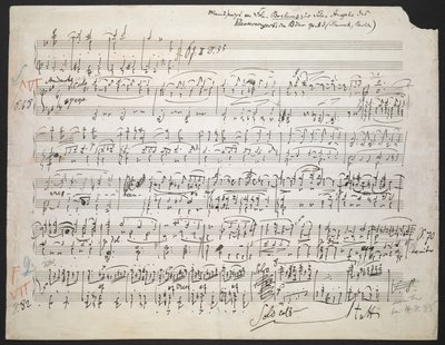 Zweig MS 19 f.1r Piano Concerto no. 2 i B-flat, op. 83 av Johannes Brahms