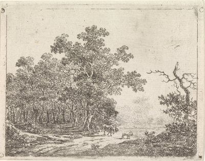 Landskap med eik og storfe av Johannes Christiaan Janson