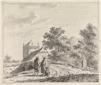 Landskap med steinbro av Johannes Christiaan Janson