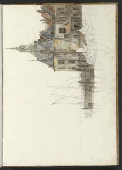 Kai ved Groothoofdspoort i Dordrecht av Johannes Christiaan Schotel