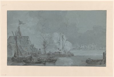 Siste skudd fra Dordrecht til franskmennene i Papendrecht, 1813 av Johannes Christiaan Schotel