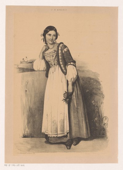 Kvinne i italiensk drakt av Johannes Christiaan d