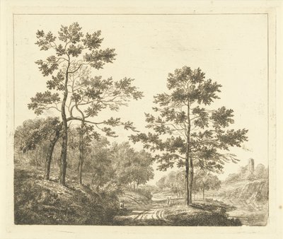 Skogssti i kupert landskap Veien langs åsene av Johannes Franciscus Christ