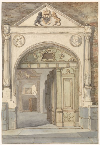 Utsikt i hallen til rådhuset i Nijmegen av Johannes Franciscus Christ
