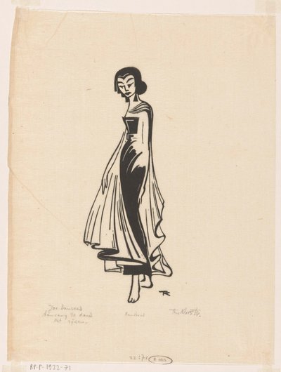 Begynnelsen av dansen, den stigende (originaltittel på objektet) Javanesisk danser (original serietittel på objekt) av Johannes Frederik Engelbert ten Klooster (signed by artist)
