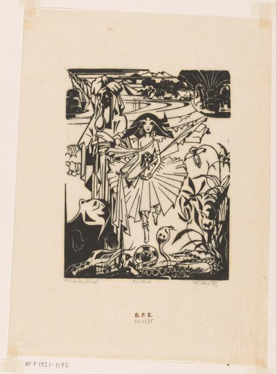 Hindoedanseres (original tittel på objekt) av Johannes Frederik Engelbert ten Klooster (signed by artist)