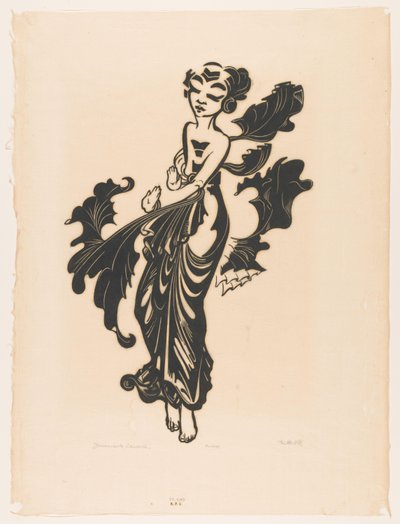 Javanesisk danser (original tittel på objekt) av Johannes Frederik Engelbert ten Klooster (signed by artist)