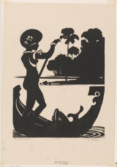 Papoeameisje (original tittel på objekt) av Johannes Frederik Engelbert ten Klooster (signed by artist)