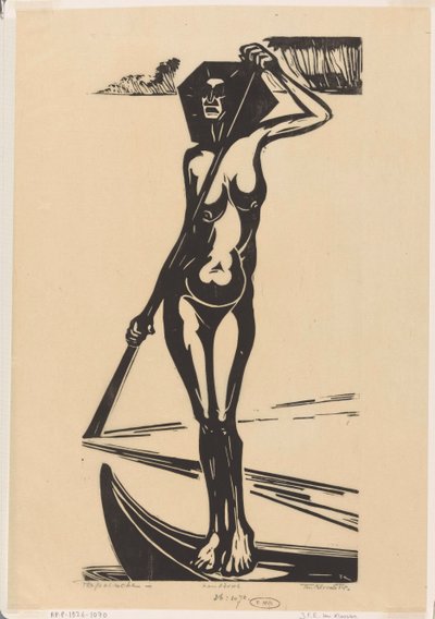 Papoesche (original tittel på objekt) av Johannes Frederik Engelbert ten Klooster (signed by artist)