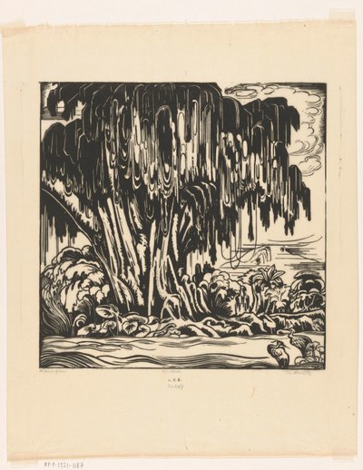 Waringin (original tittel på objekt) av Johannes Frederik Engelbert ten Klooster (signed by artist)