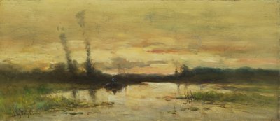Landskap på kanalen ved Hilversum av Johannes Gijsbert Vogel