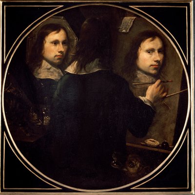 Selvportrettmaleri av Johannes Gumpp (1626-?) 1646 søn. 88,5x89 cm Firenze, Galleria degli Uffizi (kontorer) av Johannes Gumpp