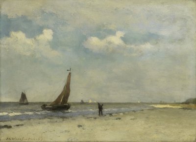 Strandscene, ca. 1870–1903 (olje på panel) av Johannes Hendrik Weissenbruch