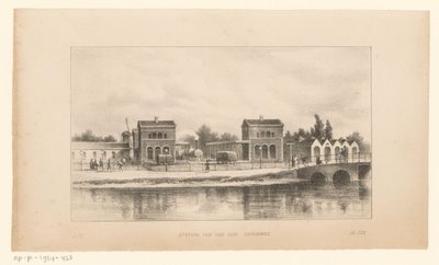 Rhinen jernbanestasjon i Amsterdam Station of the Rhine Railway (tittel på objekt) av Johannes Hilverdink (possibly)