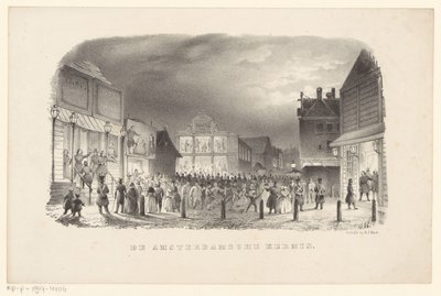 Messe på Botermarkt i Amsterdam Amsterdam-messen (tittel på objekt) av Johannes Hilverdink