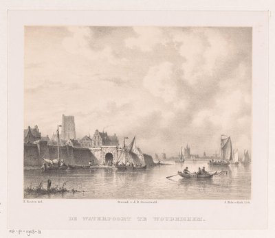 Water Gate i Woudrichem Waterpoort i Woudrichem (tittel på objekt) av Johannes Hilverdink