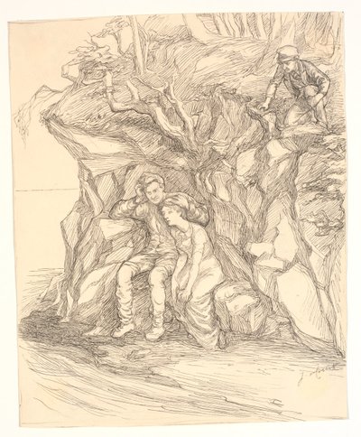 Illustrasjon til Alfred Tennyson "Enoch Arden" av Johannes Holbek