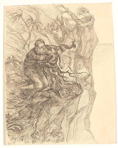 Illustrasjon til Alfred Tennyson "Enoch Arden" av Johannes Holbek