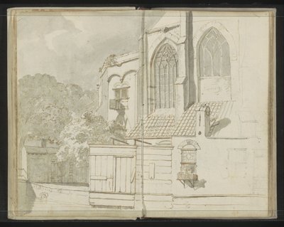 Baksiden av Nieuwe Kerk i Delft av Johannes Huibert Prins