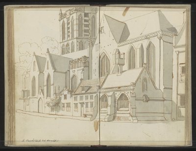 Høyre fasade på Jacobikerk i Utrecht av Johannes Huibert Prins