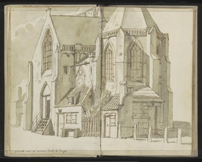 Sidevisning av Nieuwe Kerk i Delft av Johannes Huibert Prins