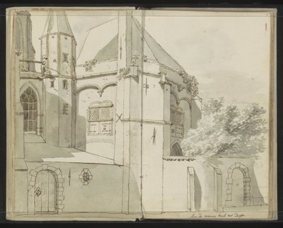 Sidevisning av Nieuwe Kerk i Delft av Johannes Huibert Prins