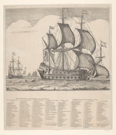 Beskrivelse av det tacklede skipet med dets løpende Touwerck av Johannes Jacobsz van den Aveele