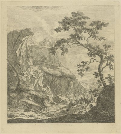 Fjelllandskap med storfe av Johannes Janson