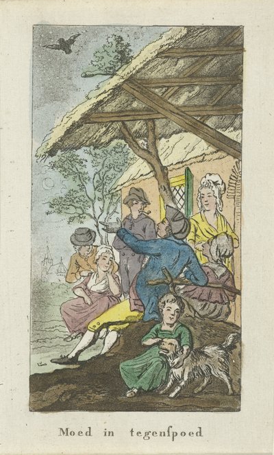 Figurer i ly, om natten Mot i motgang (tittel på objekt) av Johannes Jelgerhuis