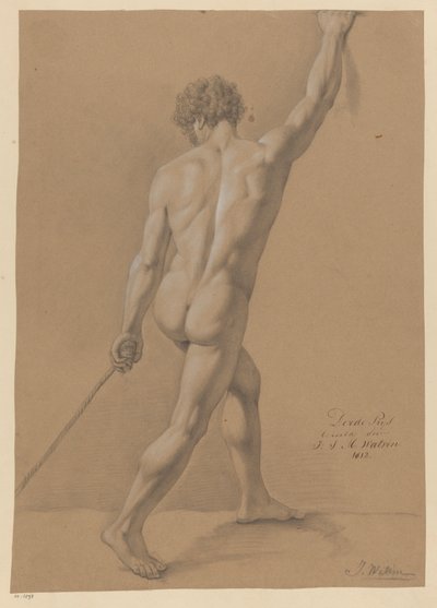 Stående naken mann, sett bakfra (3. premie 1812) av Johannes Joseph Maria Watrin