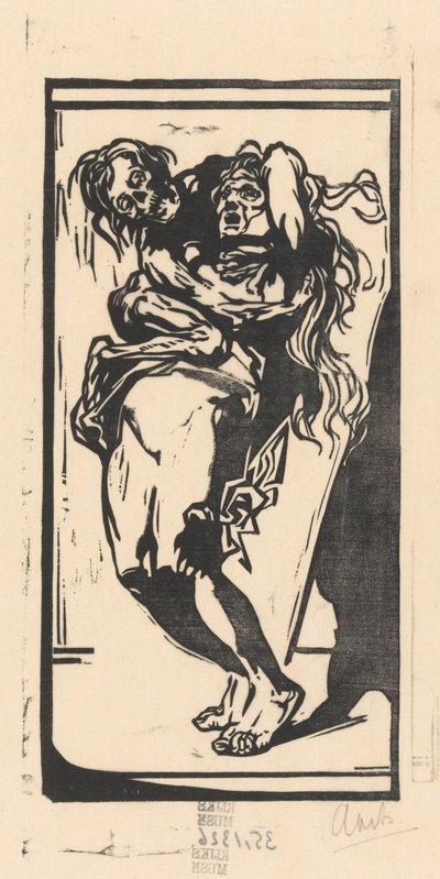 Døden og en kvinne av Johannes Josephus Aarts (signed by artist)