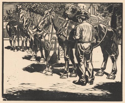 Ride hester på et torg av Johannes Josephus Aarts (signed by artist)