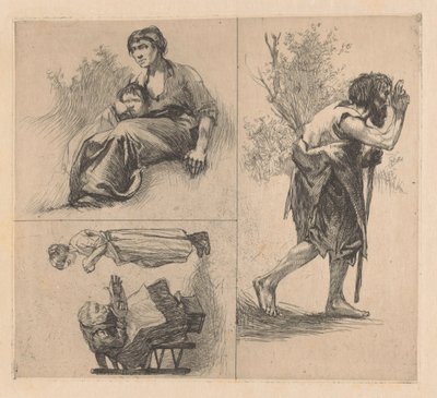 Tre forestillinger med menneskeskikkelser av Johannes Josephus Aarts