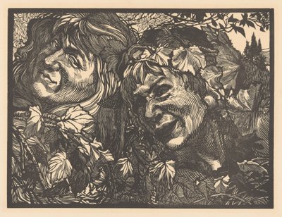 To bacchanter omgitt av vinblader av Johannes Josephus Aarts