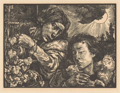 To kvinner ved en vinranke av Johannes Josephus Aarts