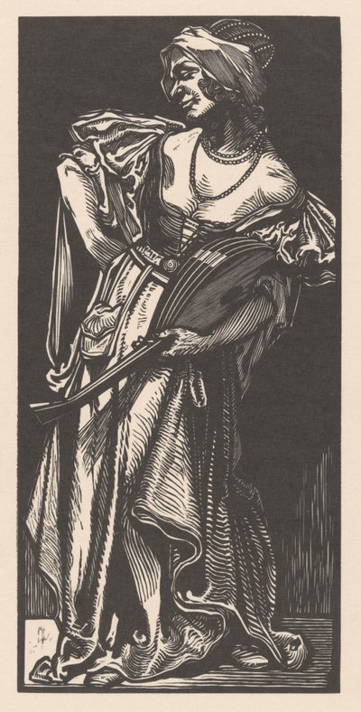 Kvinne med lut av Johannes Josephus Aarts