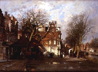 Capriccio utsikt over byen av Johannes Karel Christian Klinkenberg