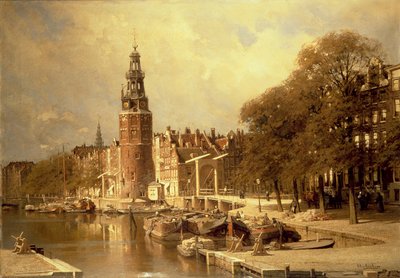 Utsikt over Kalk-markedet, Amsterdam av Johannes Karel Christian Klinkenberg