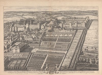 Et prospekt av huset i Windsor, som tilhører hans nåde Charles Beauclerck av Johannes Kip