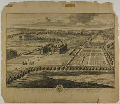 Althrop i fylket Northampton, plate 27 fra Britannia Illustrata av Johannes Kip