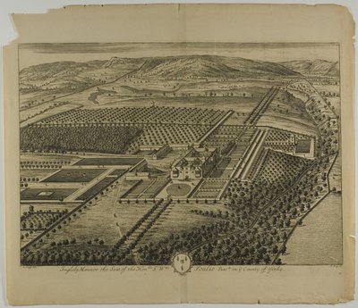 Ingleby Manor, plate 60 fra Illustrated Britannia av Johannes Kip