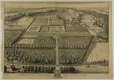 Maddingley, plate 57 fra Britannia Illustrata av Johannes Kip