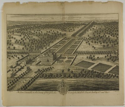 Melton Constable i fylket Norfolk, plate 51 fra Britannia Illustrata av Johannes Kip