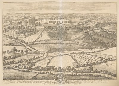 The Castle of Bolsover i Darbyshire: en av setene til den mest edle og mektige prins John Holles hertug av Newcastle, markis og jarle av Clare, Baron Haughton, lord Lt. av ye County of Nottingham og ye Town and County of ye Town av Nottingham an av Johannes Kip