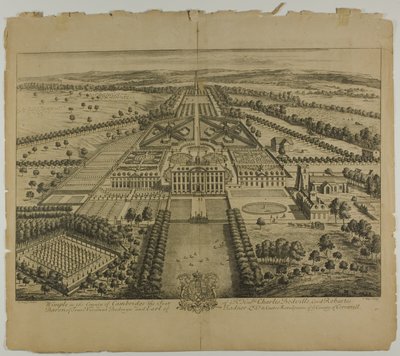 Wimple i County of Cambridge, plate 32 fra Britannia Illustrata av Johannes Kip