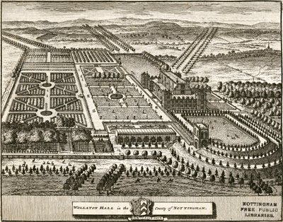 Wollaton Hall og Park Nottingham, Nottinghamshire, c1707 av Johannes Kip