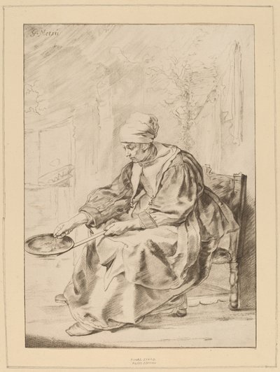 Pannekakekvinne, 1768. av Johannes Kornlein