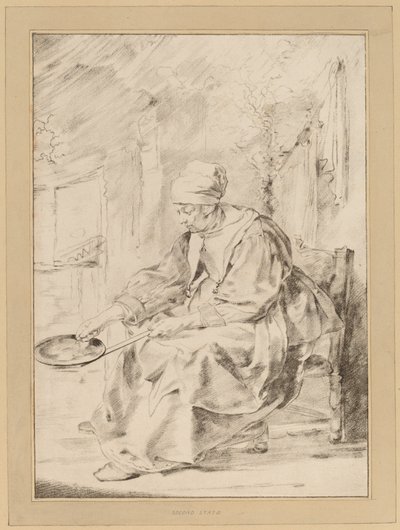 Pannekakekvinne, 1768. av Johannes Kornlein