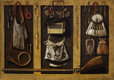 Stilleben med jaktutstyr, ca. 1660. av Johannes, Leemans
